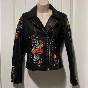 🔥 One-Of-A-Kind Embroidered Leather Jacket